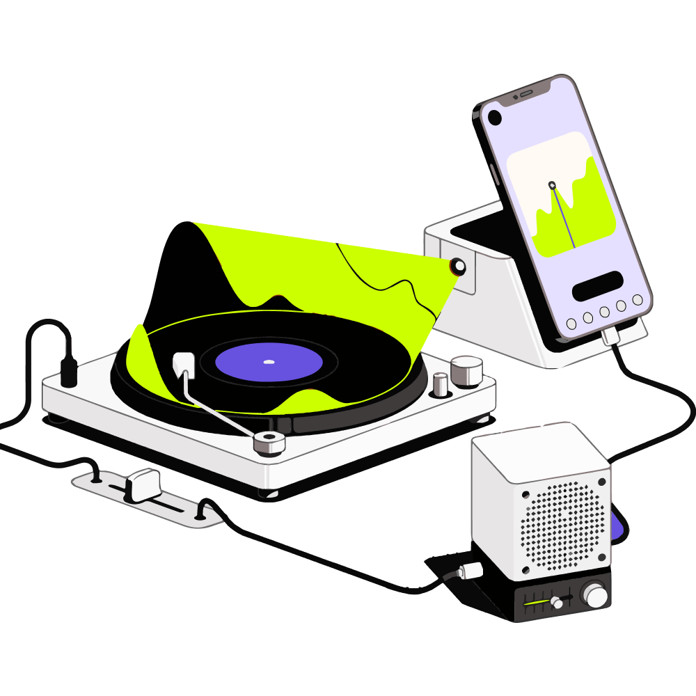 illustration d'un tourne disque connecté